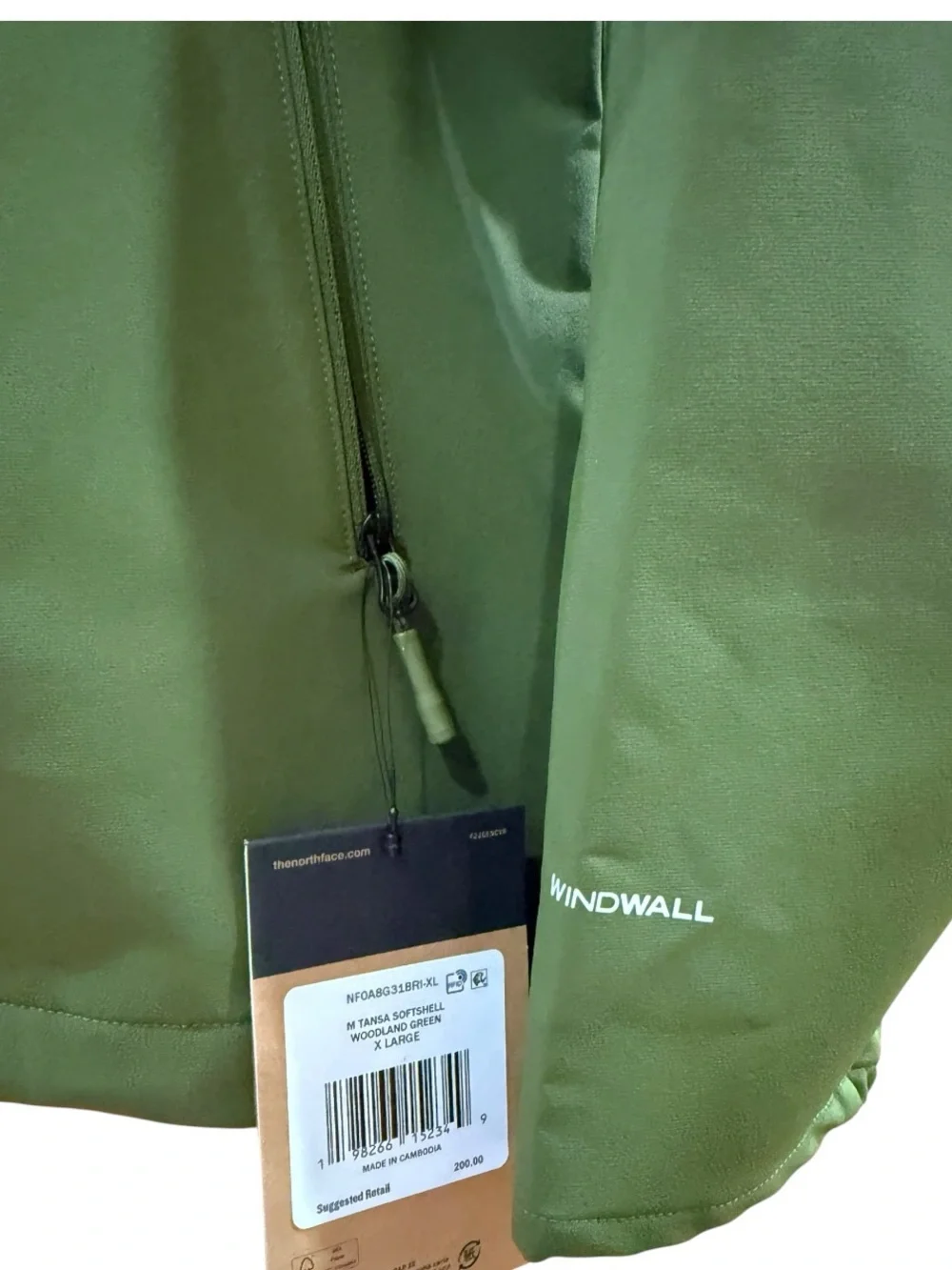 The North Face Woodland Green WindWall Softshell Jacket